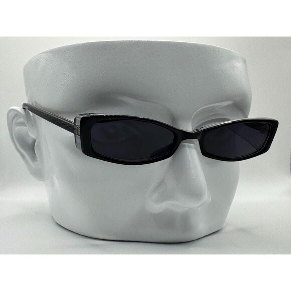 Vintage Y2K Eyeglasses | NOS |  Narrow Black Style | Grey Sun Lens | Mini Specs - Picture 1 of 10
